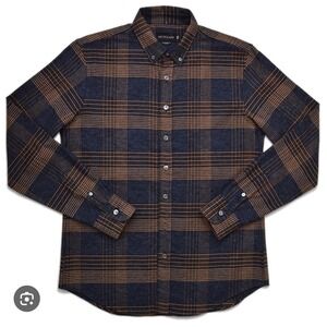 Outclass Glencheck Flannel Plaid Shirt Button Down Long Sleeve Casual Mens Small